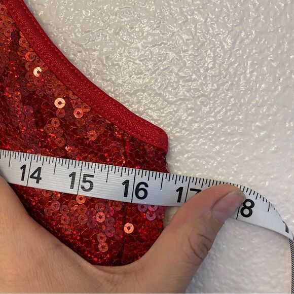 Weissman Dance dress red sequin fringe costume Queen Of The World 9034 MA - Picture 7 of 11